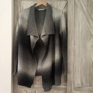 AE Sport Grey Waterfall Open Sweater L